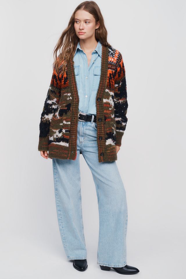 Pilcro Oversized Wool Cotton Blend Cardigan #3