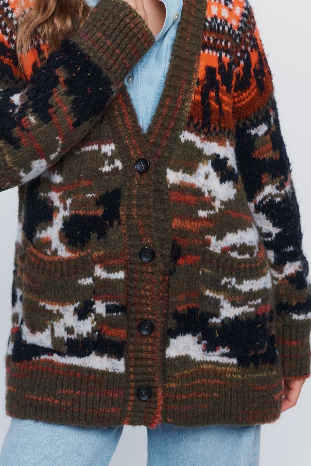 Pilcro Oversized Wool Cotton Blend Cardigan #4