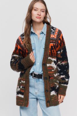 Pilcro Oversized Wool Cotton Blend Cardigan