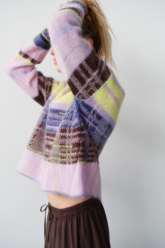 Pilcro Brushed Wool Blend Plaid Sweater #3