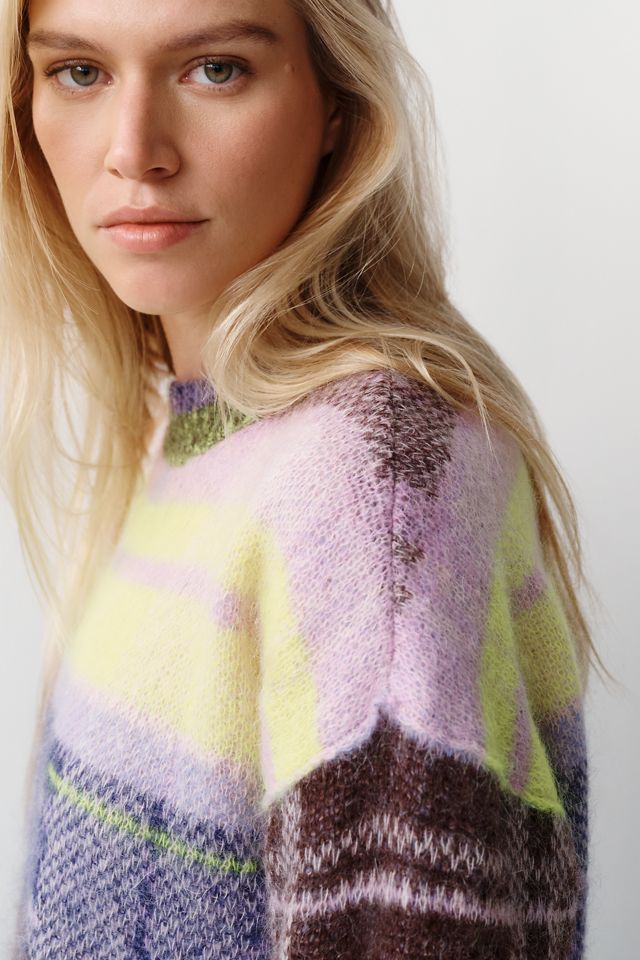 Pilcro Brushed Wool Blend Plaid Sweater #4