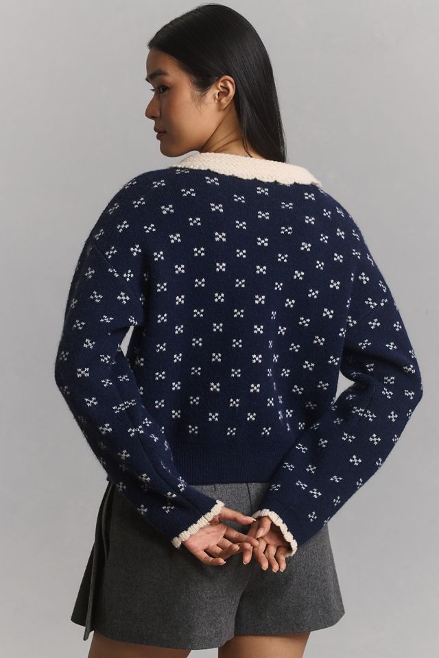 Raisonnel Collared Femme Cardigan Sweater #1