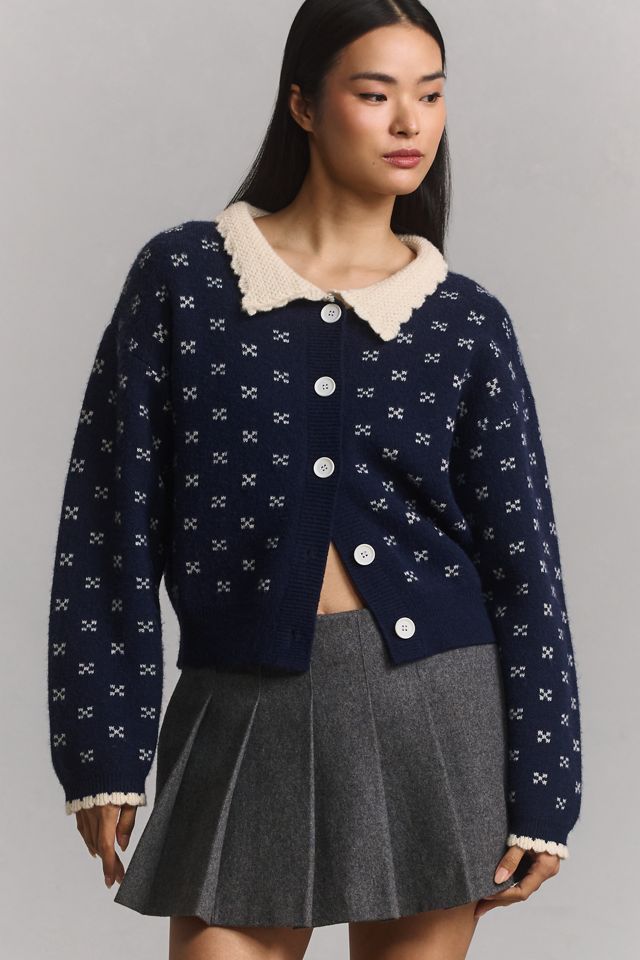 Raisonnel Collared Femme Cardigan Sweater #4