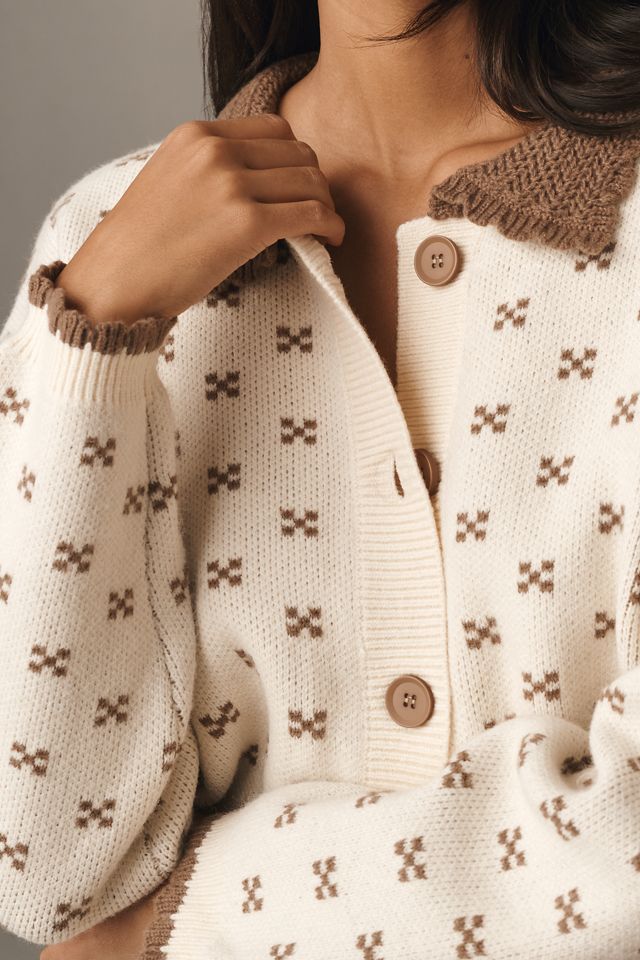 Raisonnel Collared Femme Cardigan Sweater #1