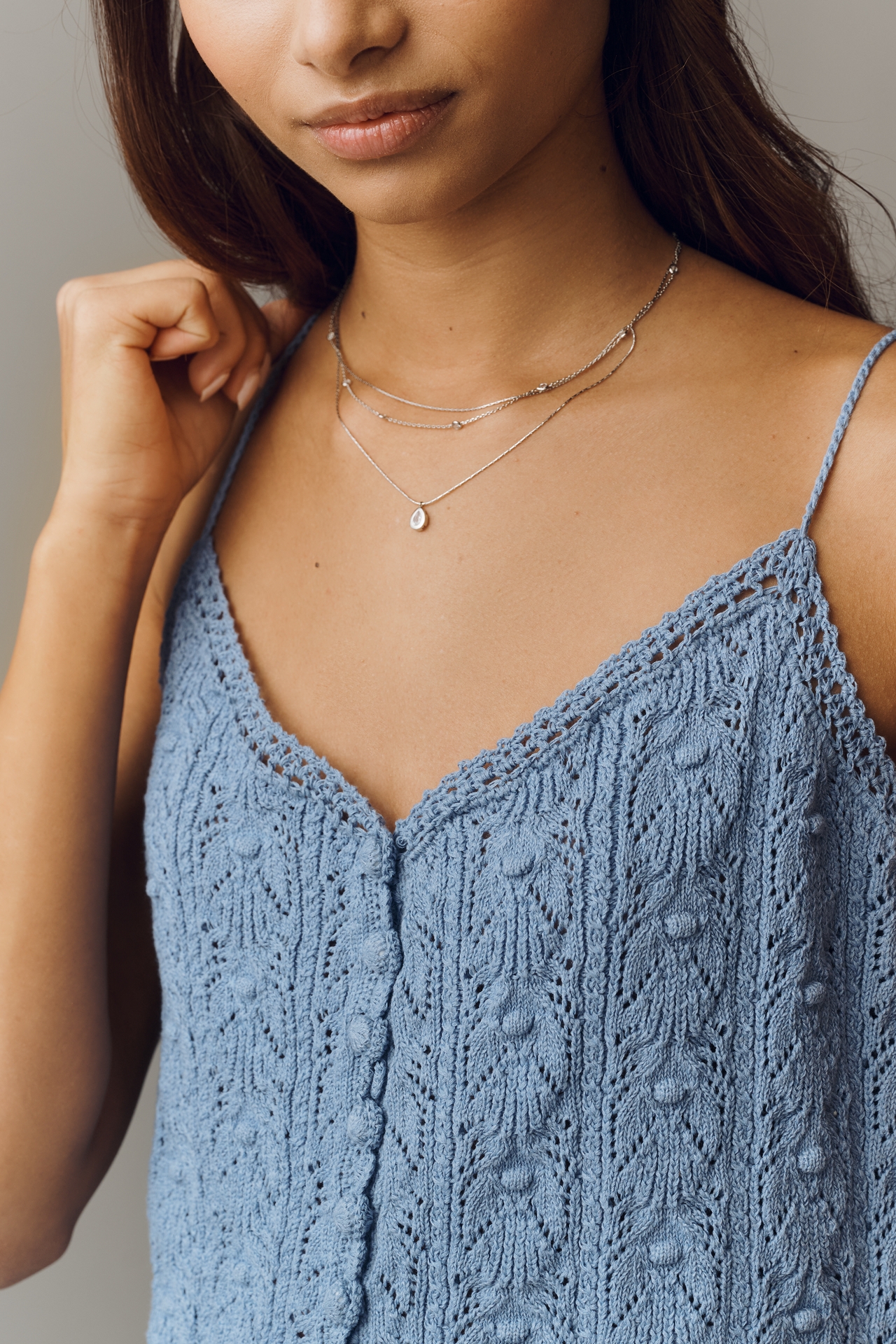 RAISONNEL Pointelle Knit Tank Top