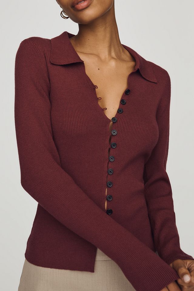 RAISONNEL Collared Long-Sleeve Sweater #2