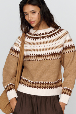 RAISONNEL Fair Isle Crew Neck Sweater by Anthropologie