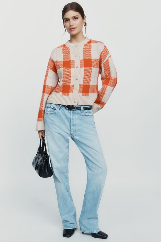 The Tiny Big Sister 100% Merino Wool Plaid Cardigan #1