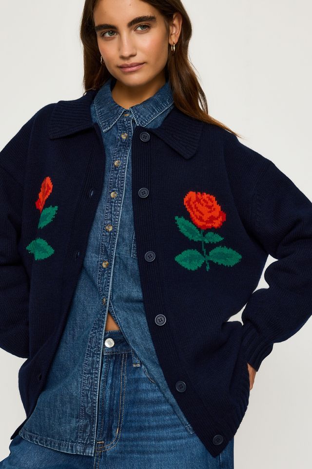 Cárdigan Oversize de Rosas 100% Lana The Tiny Big Sister #1