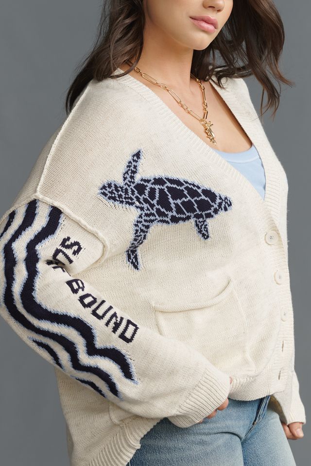 Pilcro Relaxed Sea Turtle Cardigan Sweater #5