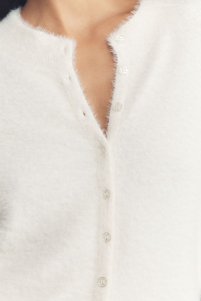By Anthropologie Short-Sleeve Eyelash Cardigan Sweater #1