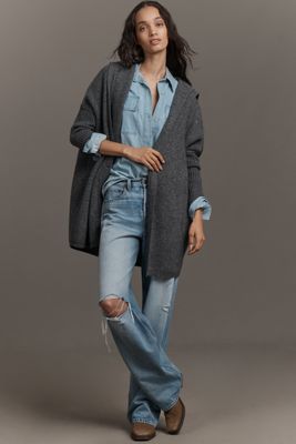Pilcro Oversized Hooded Cocoon Cardigan Sweater