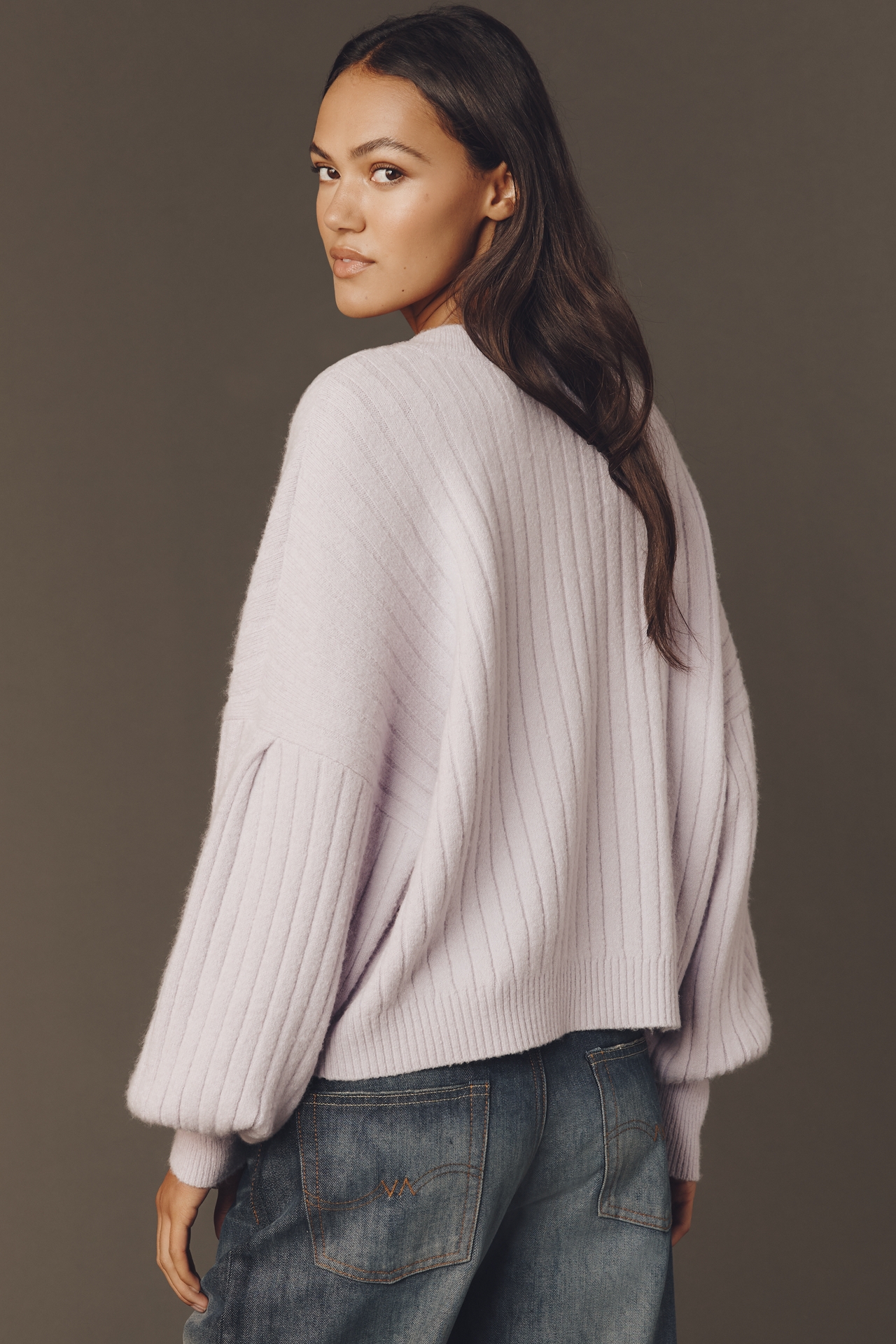 By Anthropologie Ribbed Wool Blend Cardigan