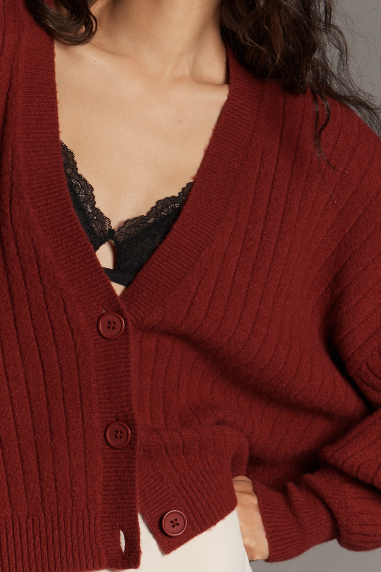 By Anthropologie Ribbed Wool Blend Cardigan