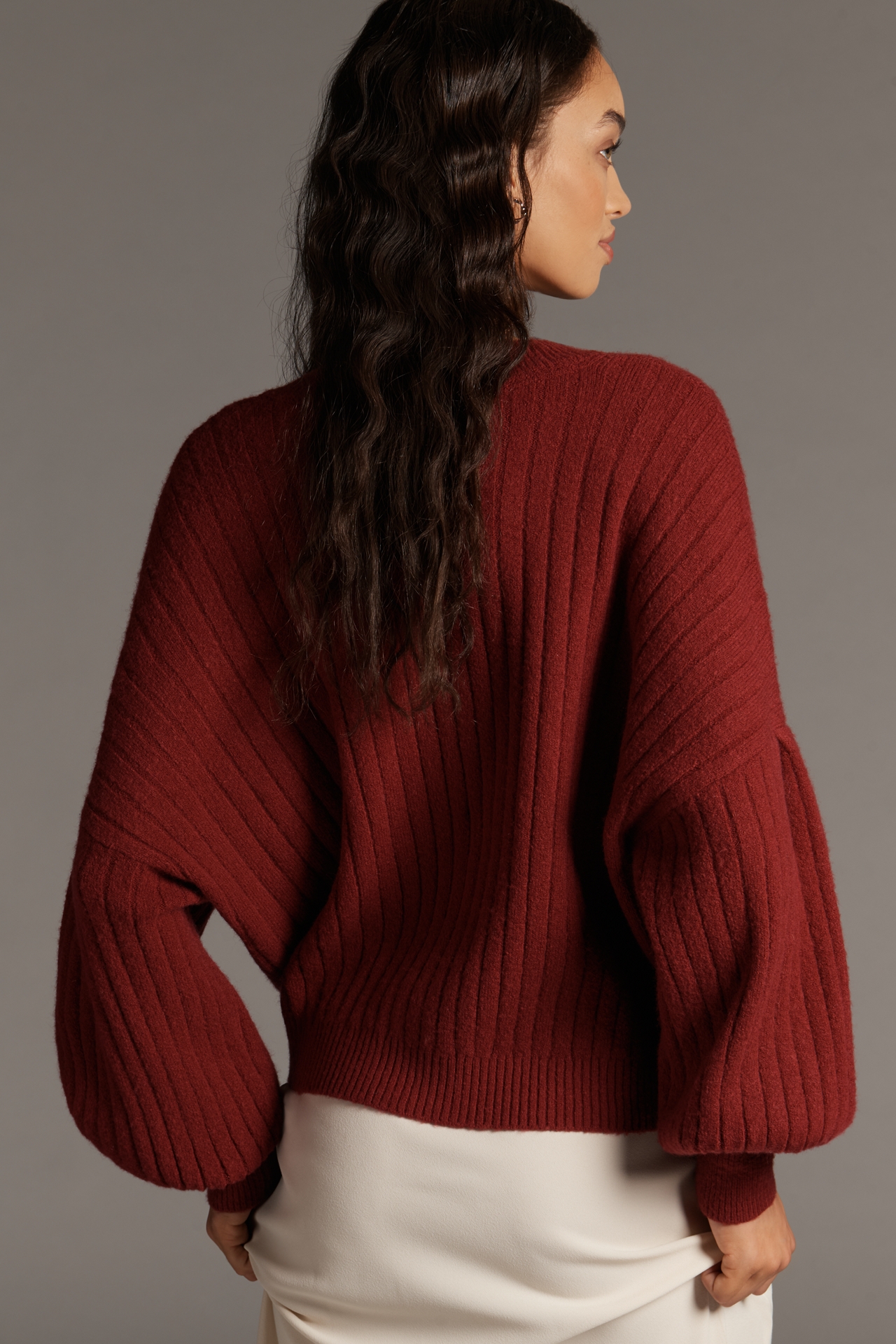 By Anthropologie Ribbed Wool Blend Cardigan