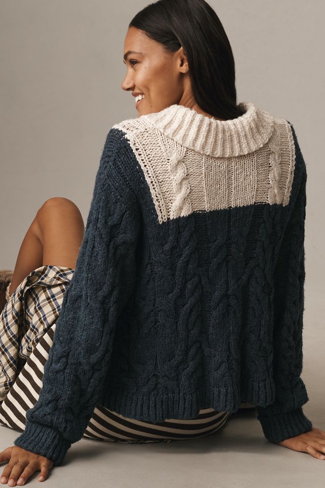 Pilcro Collared Cable-Knit Cardigan Sweater #4