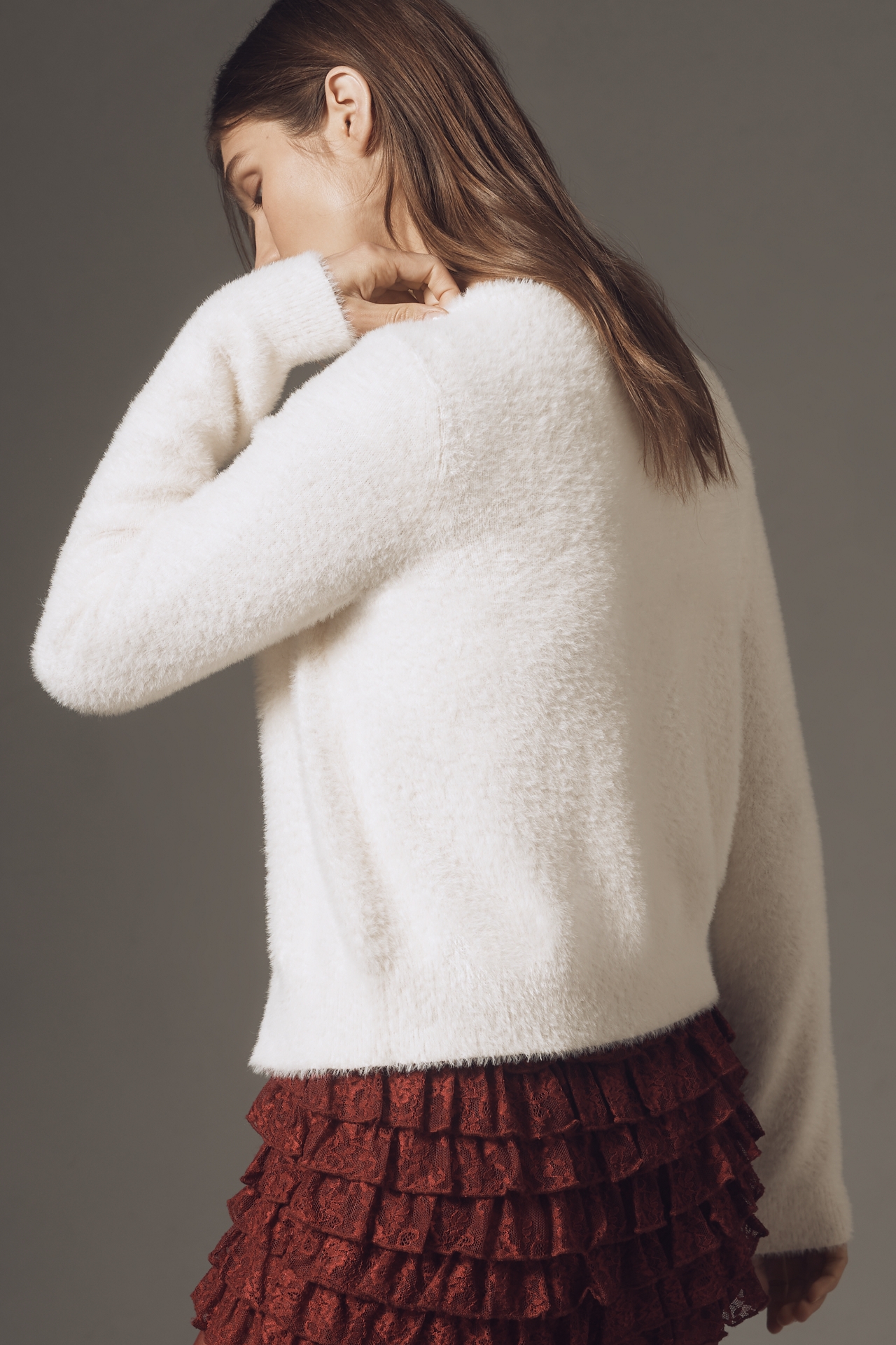 The Juliet Plush Eyelash Cardigan Sweater