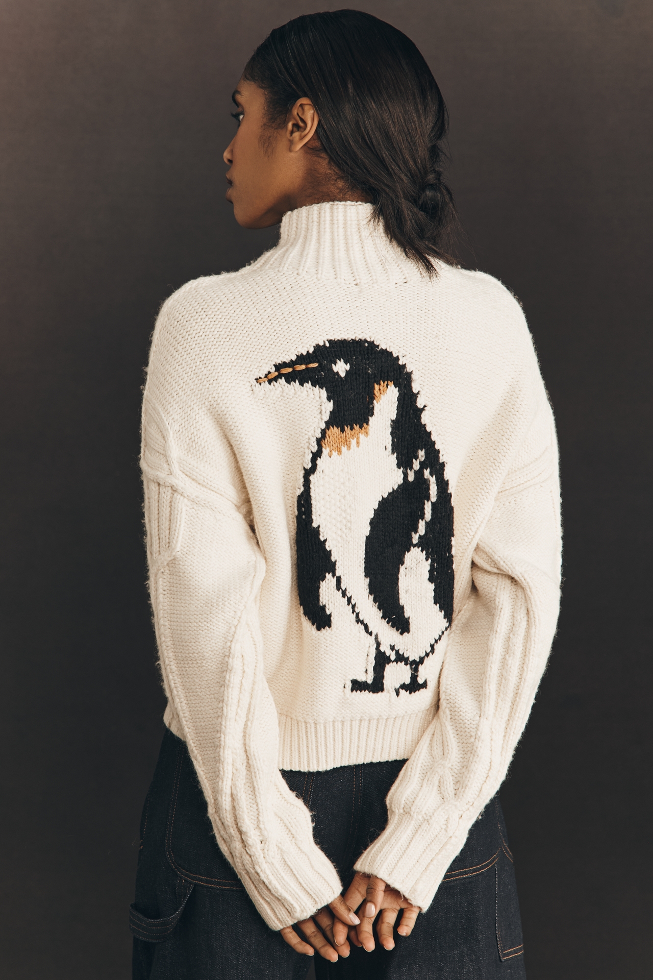 Pilcro Collared Cable-Knit Sweater