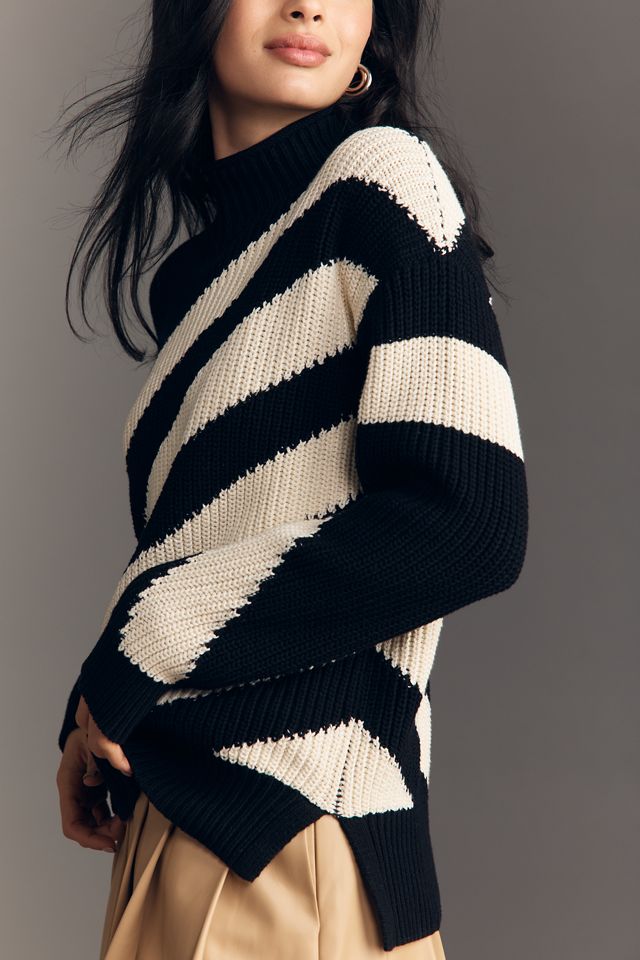 Maeve Long-Sleeve Diagonal Stripe Sweater #3