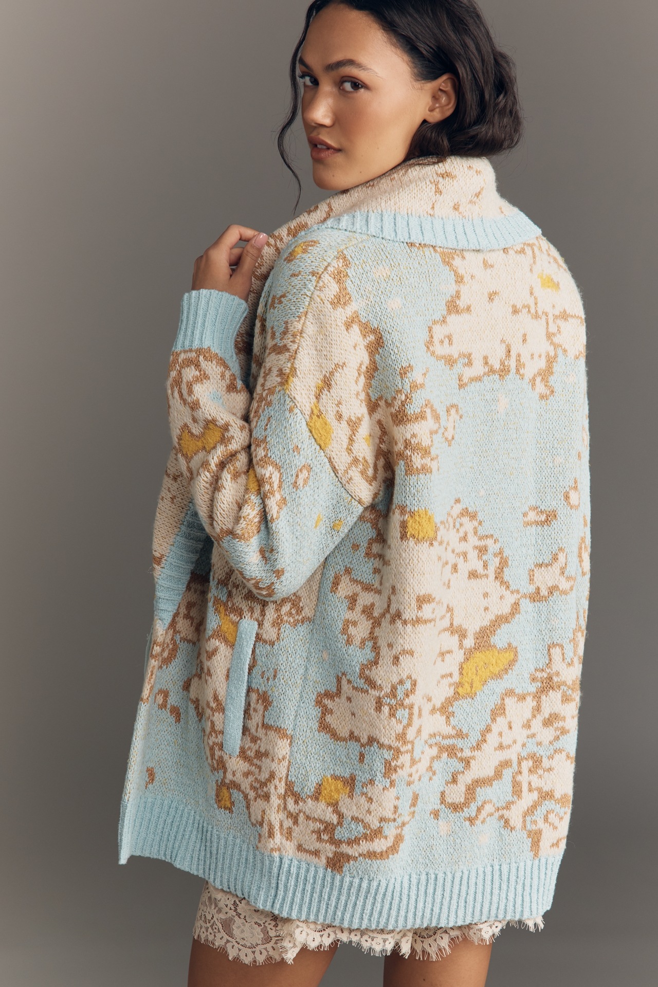 Pilcro Oversized Open-Front Longline Cardigan Sweater