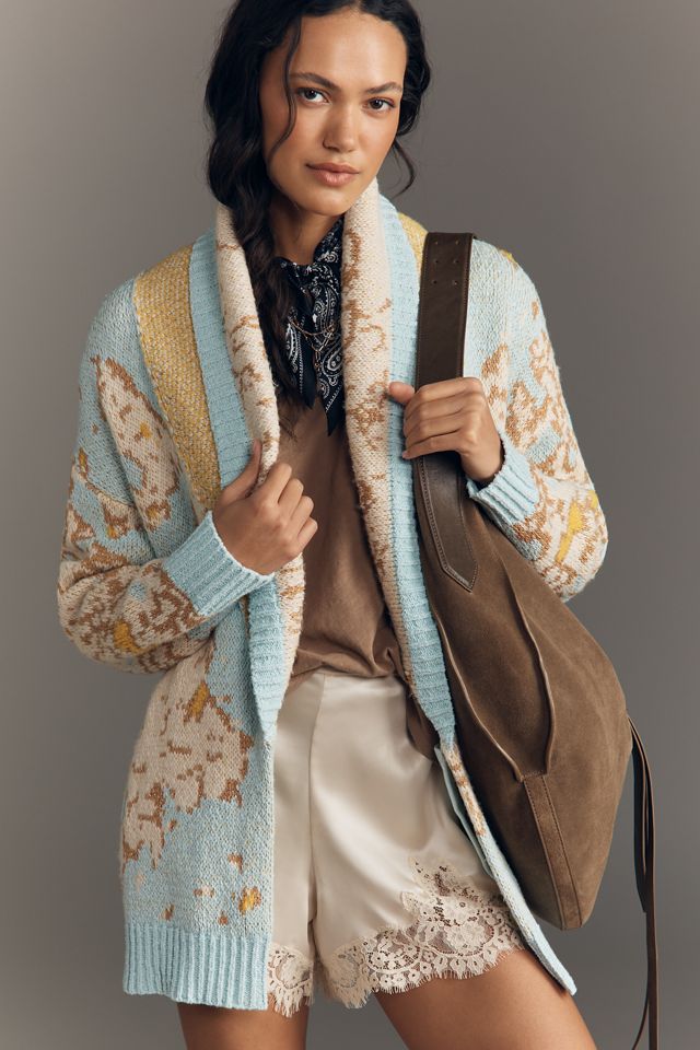 Pilcro Oversized Open-Front Longline Cardigan Sweater | Anthropologie