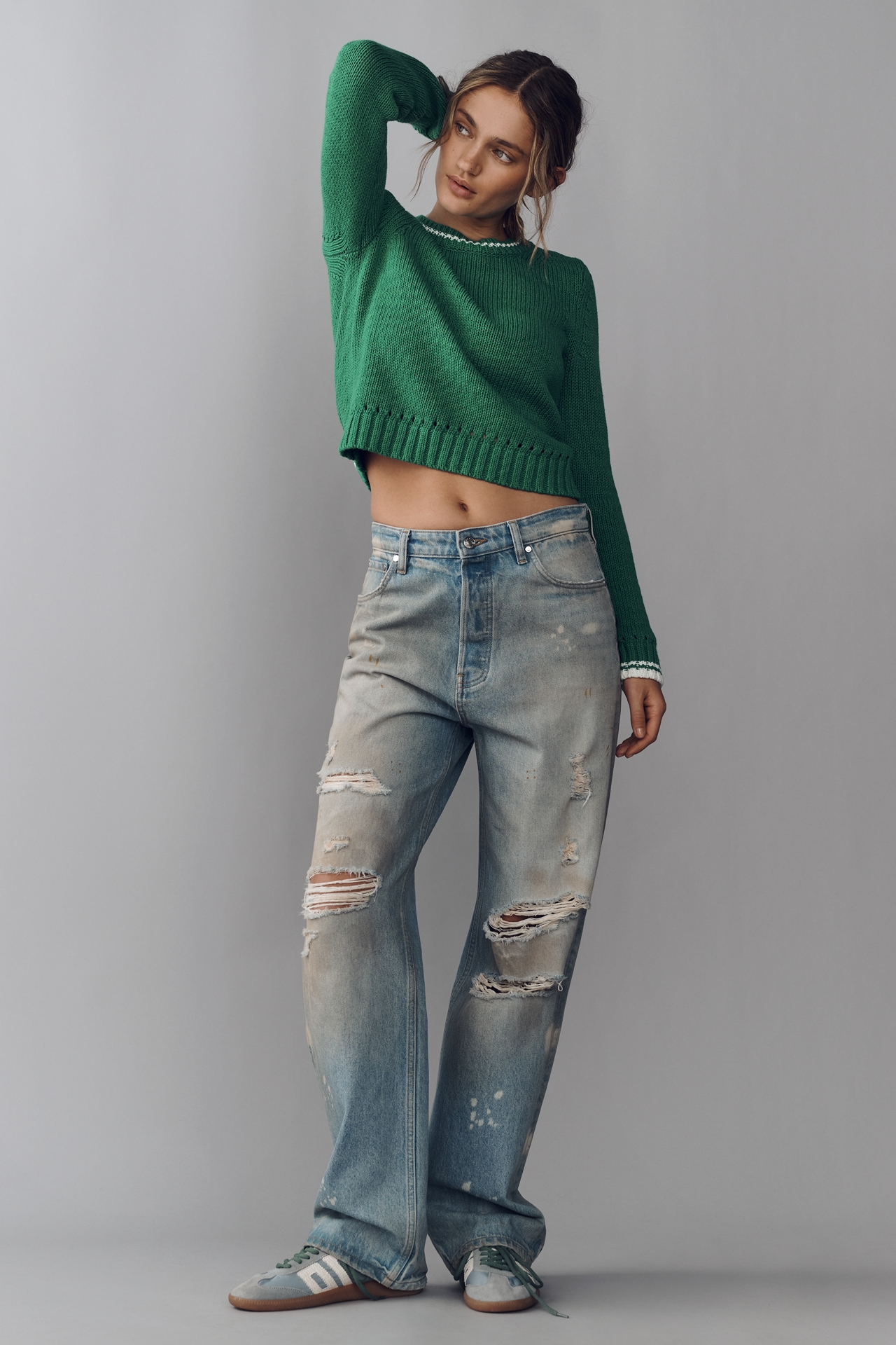 Maeve Cotton Linen Crew-Neck Sweater