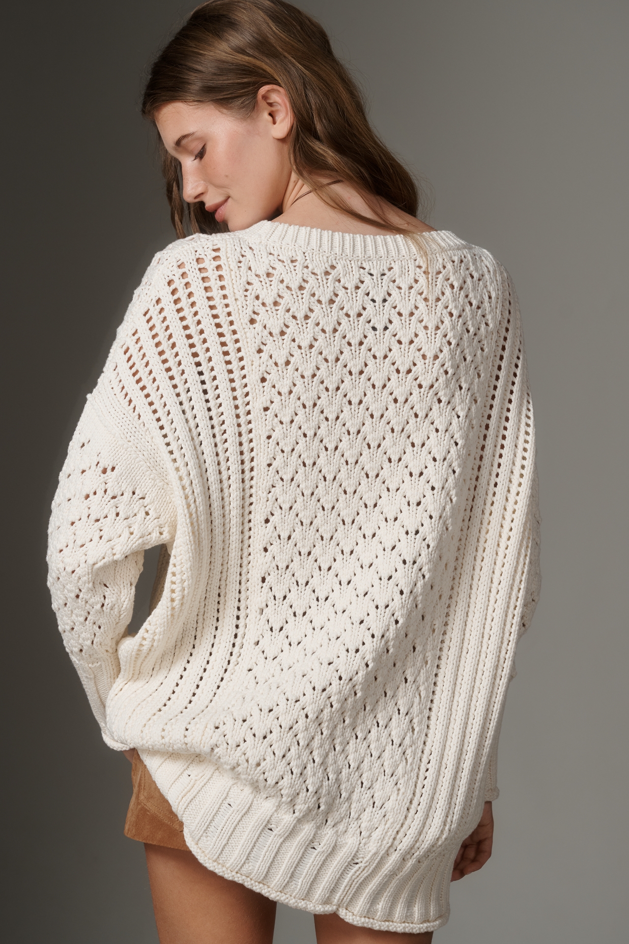 By Anthropologie Oversized Stitched Sweater