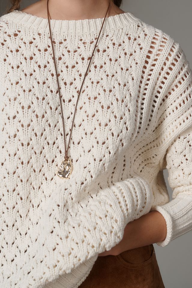 By Anthropologie Oversized Stitched Sweater | Anthropologie
