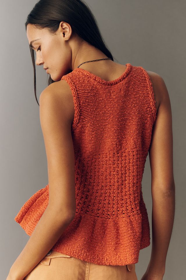 Pilcro Stitched Knit Peplum Tank #1