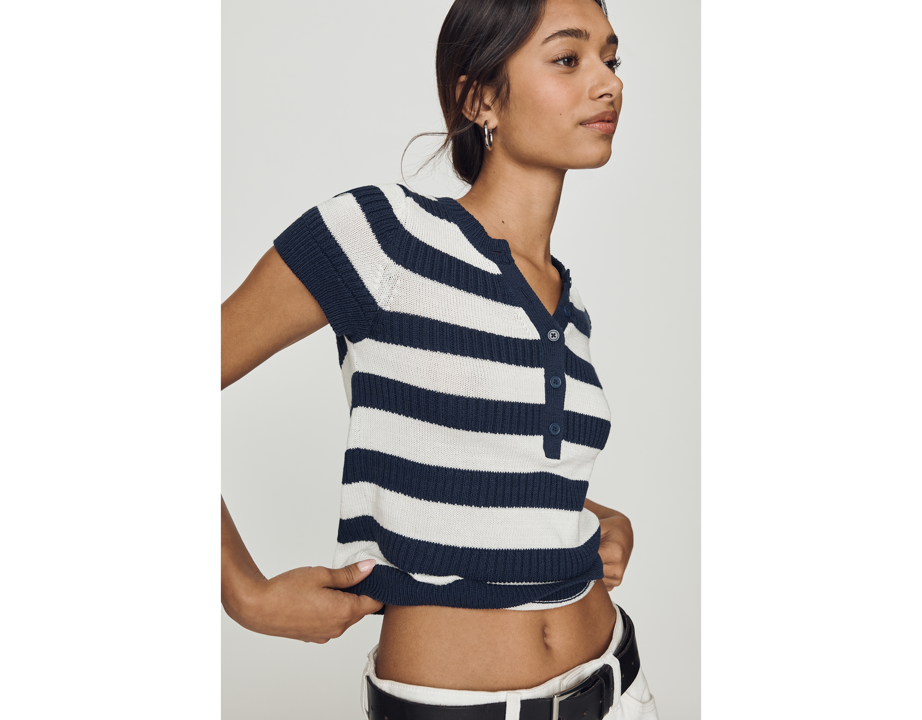 Maeve Striped Sweater Tee