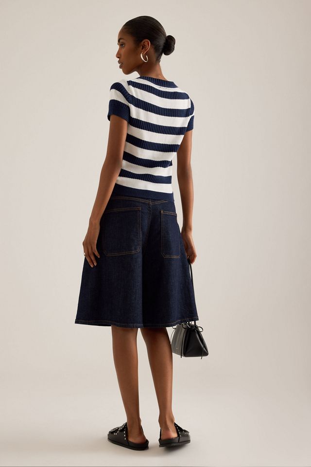 Maeve Crew-Neck Knit Henley Top #3