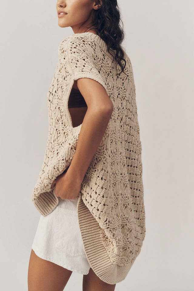 Pilcro Cotton Linen Open Stitch Sweater #2