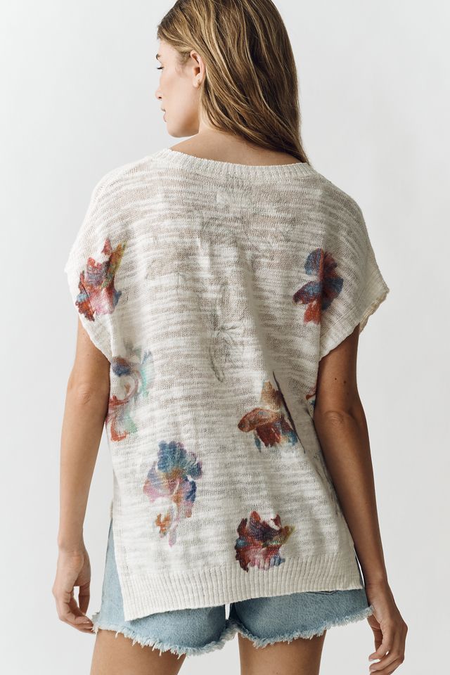 Pilcro Linen-Cotton Short-Sleeve Cardigan #1