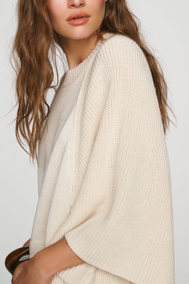 By Anthropologie Cotton Wool Cape Sweater #3