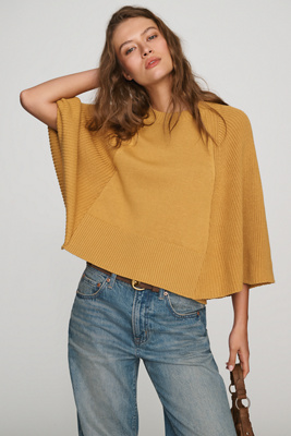 By Anthropologie Cotton Wool Cape Sweater