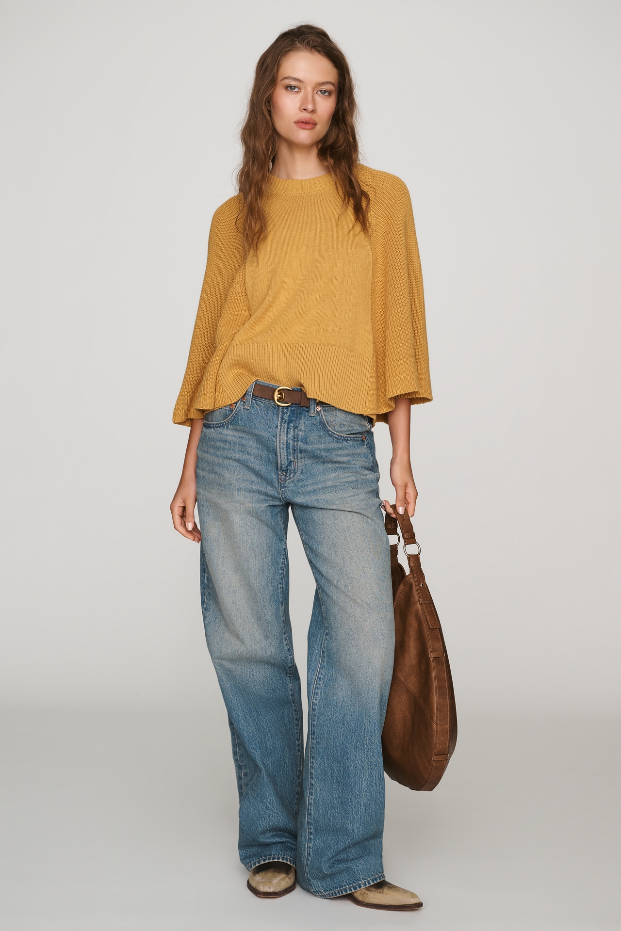 By Anthropologie Cotton Wool Cape Sweater