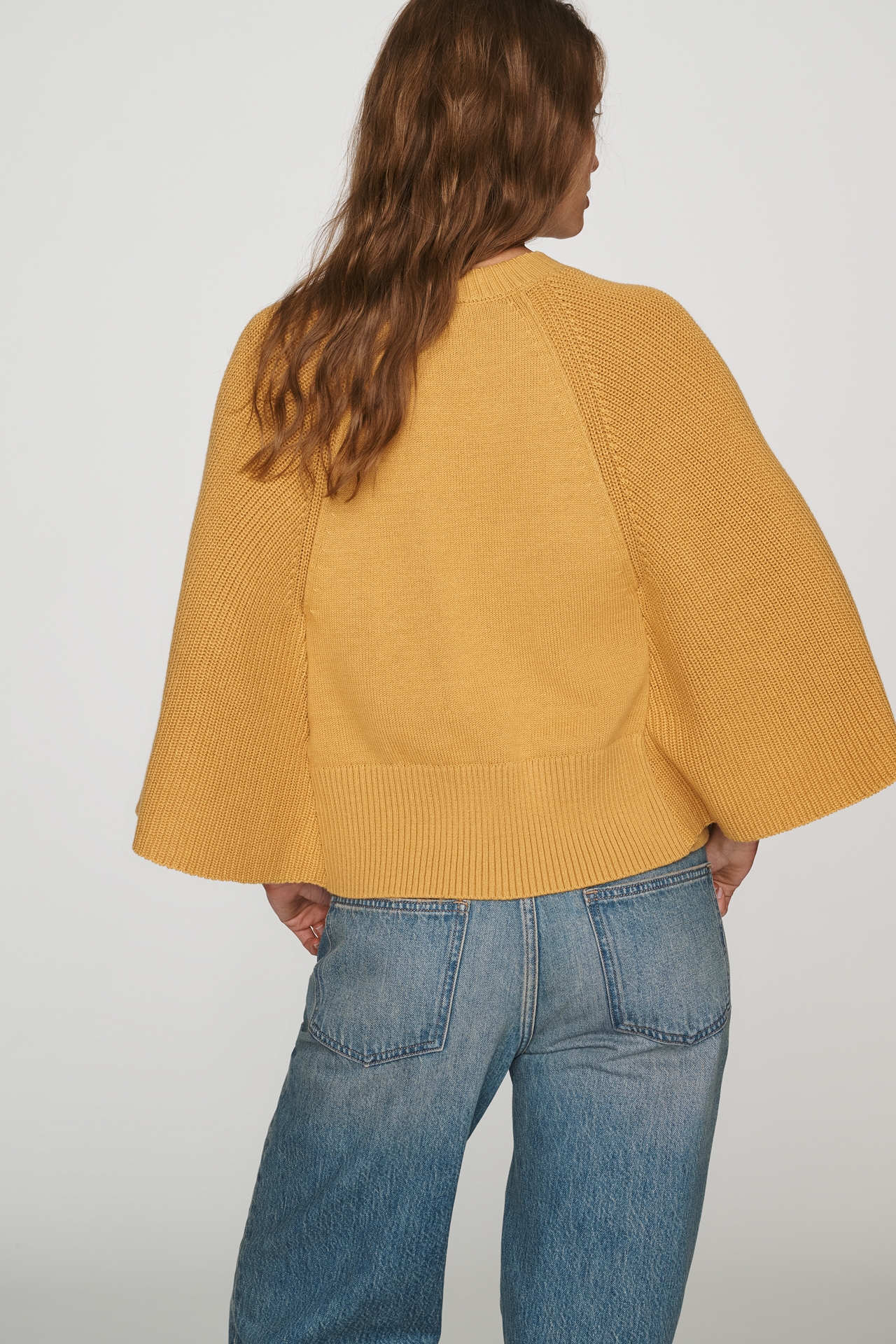By Anthropologie Cotton Wool Cape Sweater