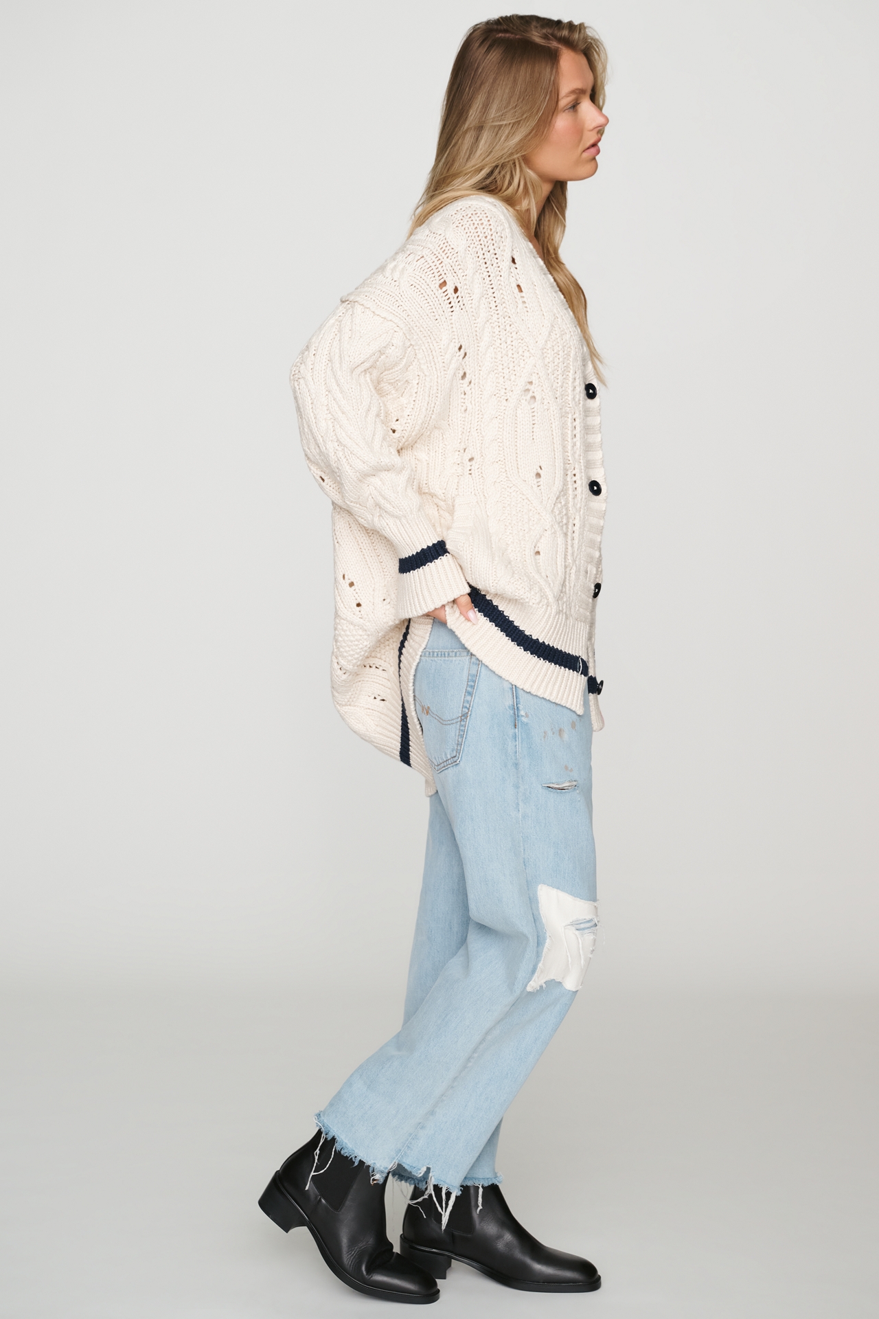 Pilcro Cable-Knit Cardigan Sweater