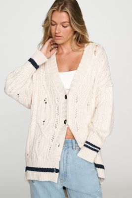 Pilcro Cable-Knit Oversized Cardigan 