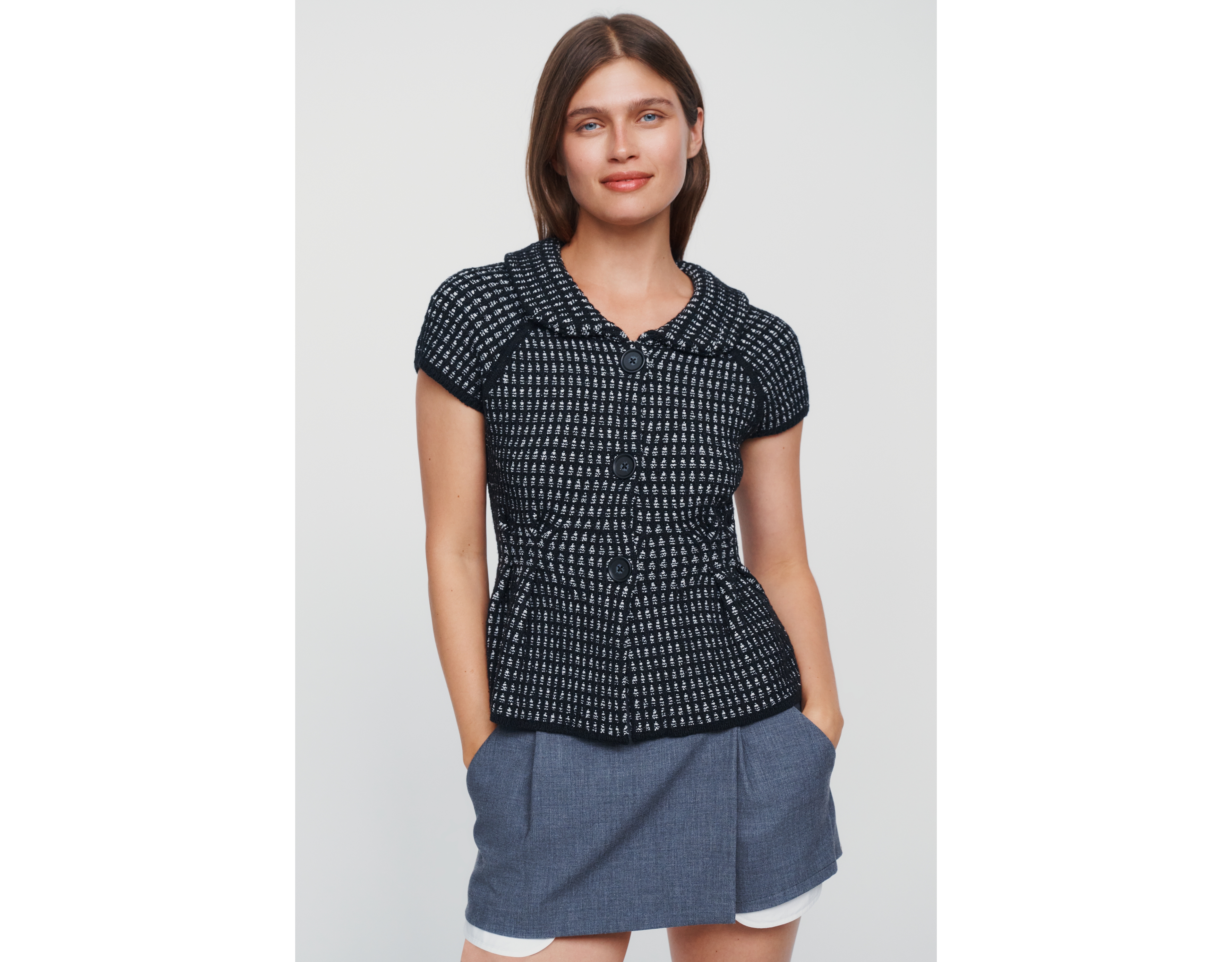 Maeve Short Sleeve Peplum Sweater