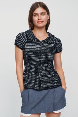 Maeve Short-Sleeve Peplum Sweater