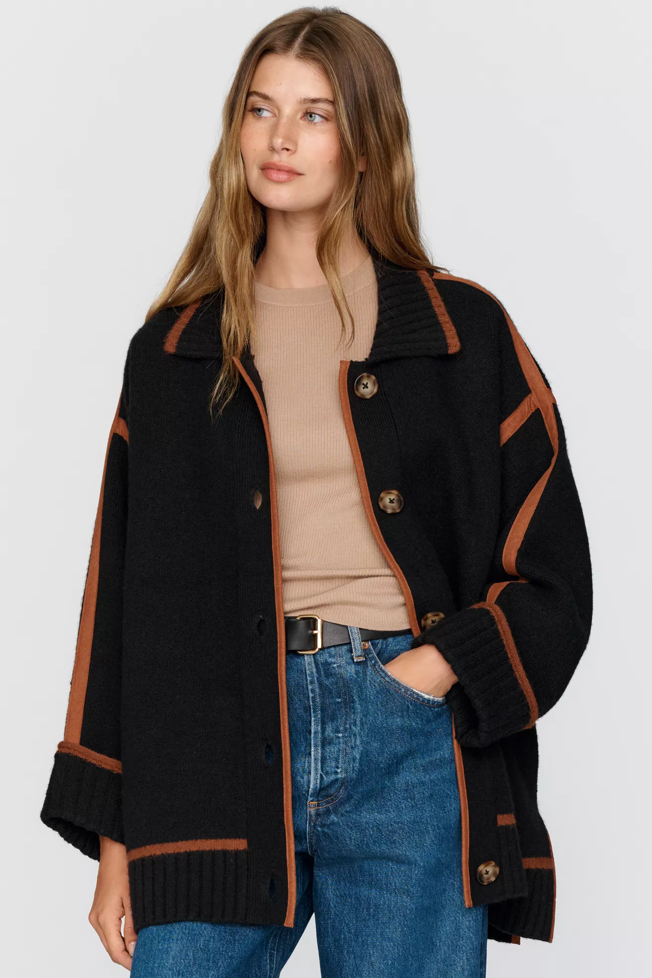By Anthropologie Oversized Collared Cardigan