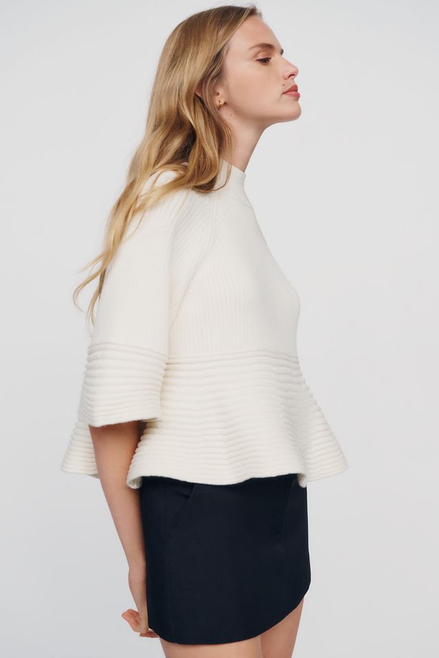 Maeve Mock-Neck Swing Sweater #1