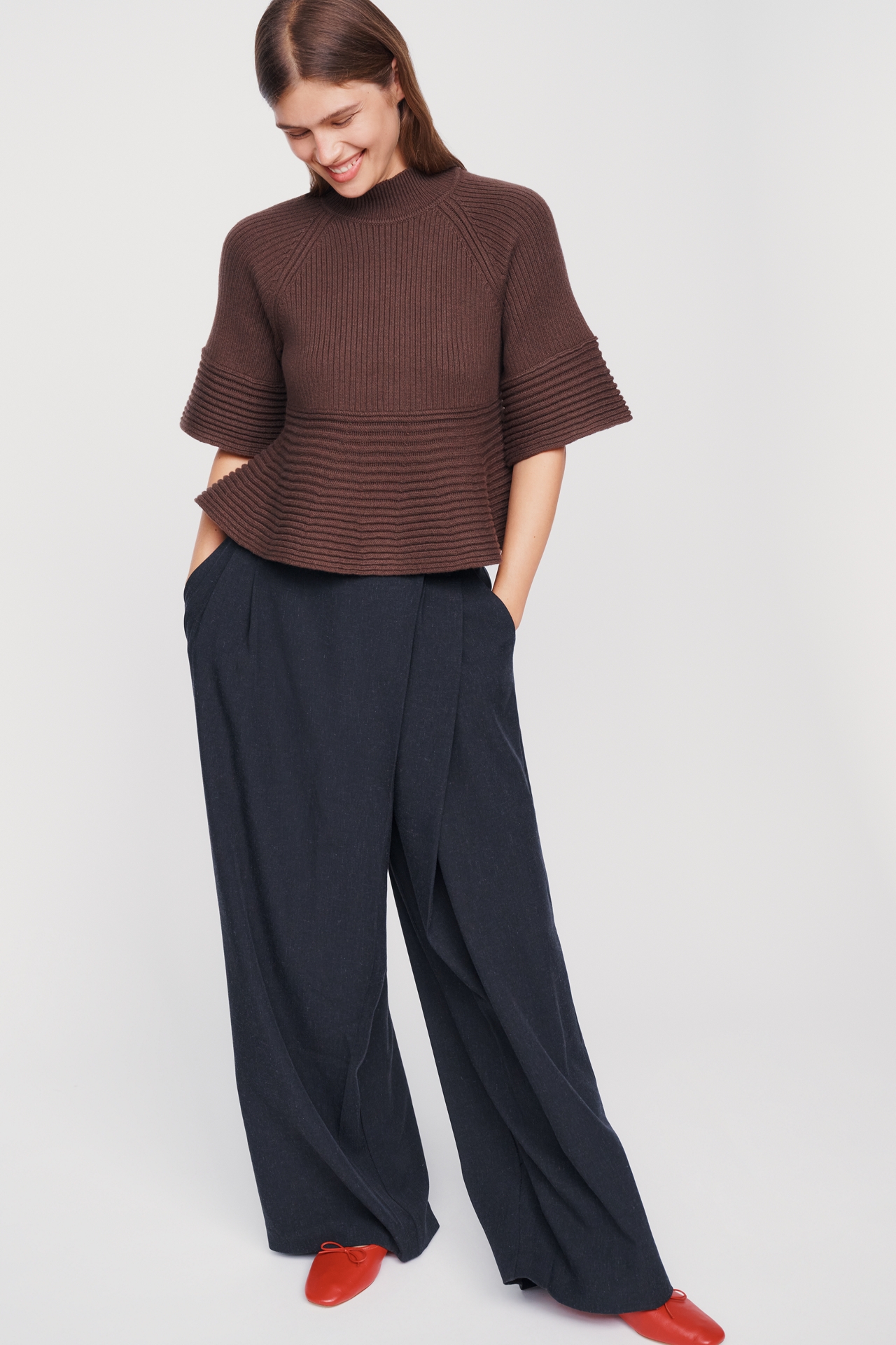 Maeve Mock-Neck Swing Sweater