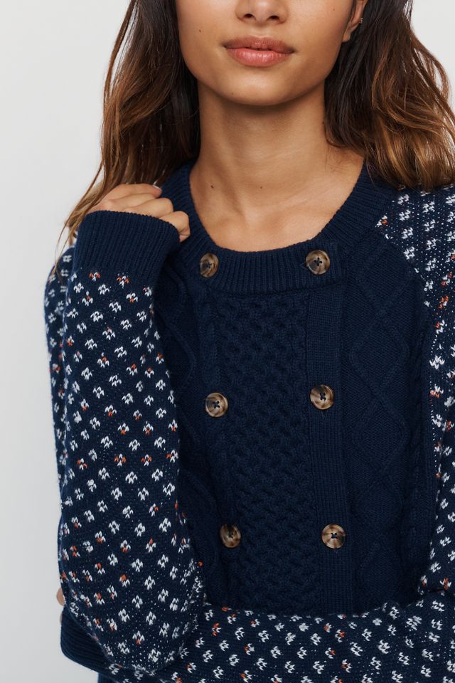 Maeve Cotton-Wool Blend Double Breasted Cardigan #1