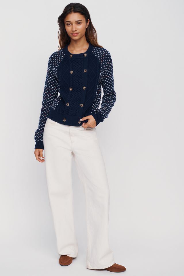 Maeve Cotton-Wool Blend Double Breasted Cardigan #2