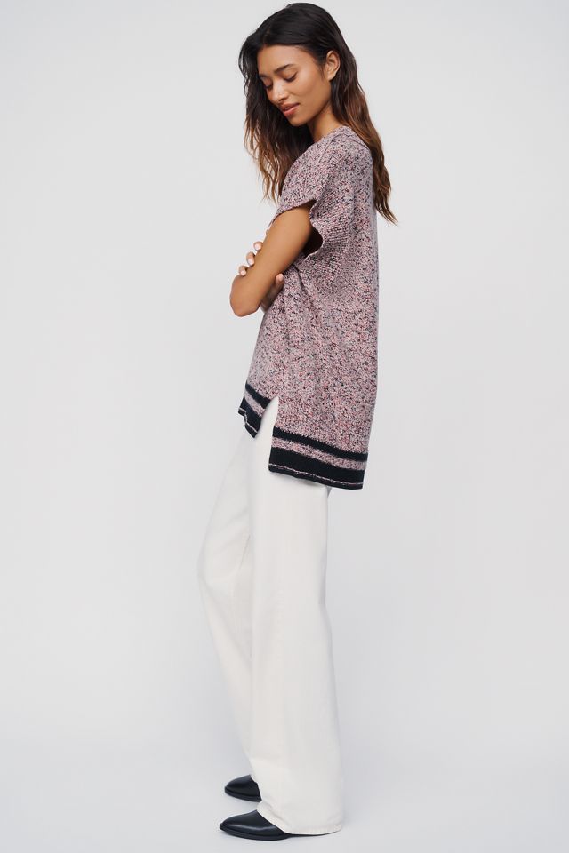 Maeve Oversized Wool Cotton Short Sleeve V-Neck Sweater #1