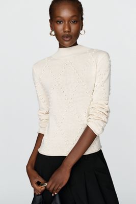 Maeve Cotton Wool Mock Neck Sweater
