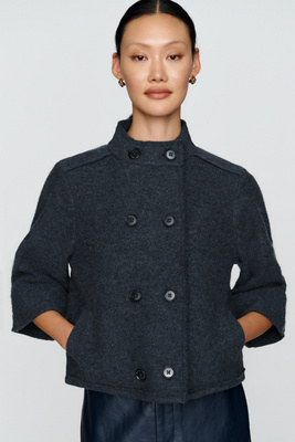 Maeve 100% Wool Double Breasted Capelet Jacket by Anthropologie