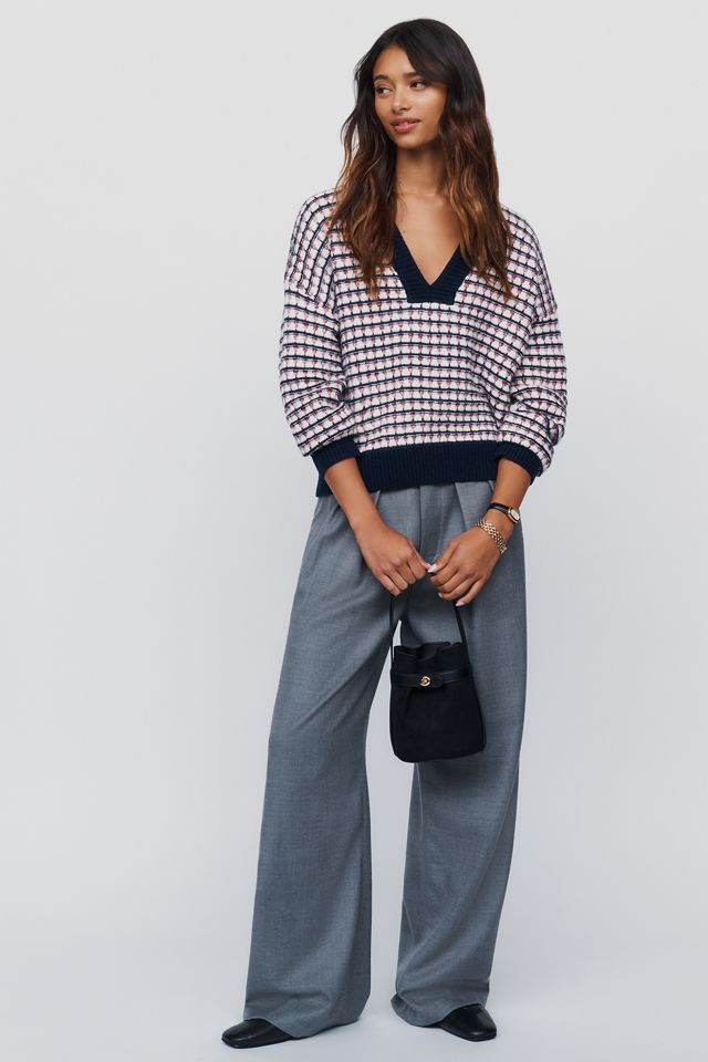 Maeve Cotton Wool Blend V Neck Sweater #1